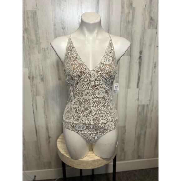 Windsor white nude laced bodysuit - Picture 1 of 5